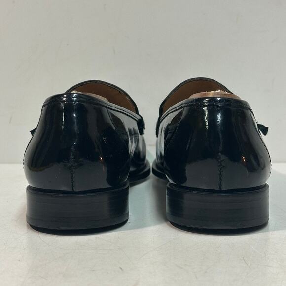 NWOT Paraboot Black Patent Leather Loafer Veritable Mocassin Cousu Main US 7
